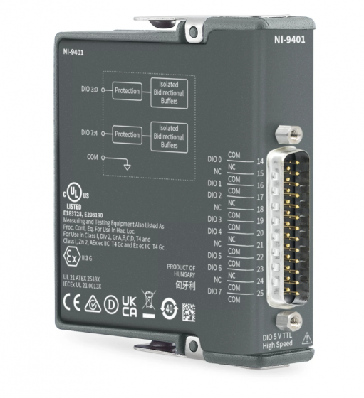 NI-9401 - 779351-01 - 5V/TTL, 8 Bidirectional Channels, 100 ns C Series Digital I/O Module