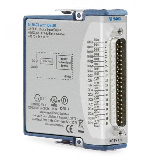NI-9403 - 779787-01 - 5V/TTL, 32 Bidirectional Channels, 7 µs C Series Digital I/O Module